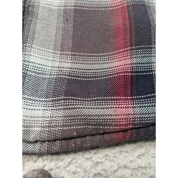 Grizzly Mountain Shirt Jacket Mens XL Flannel Red Gray Plaid Lined Shacket Snap - Picture 6 of 14